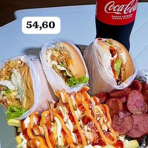 imagem do produto 3 Hambúrguer/ batata+calabresa/ Coca1Lt