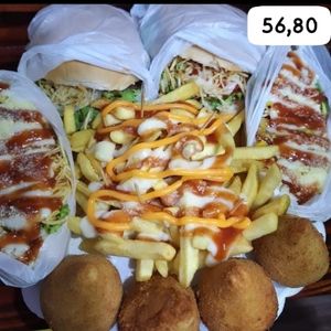 imagem do produto 2 Hambúrguer/ 2 Hot Simples/ Batata P/ 4 Coxinha 