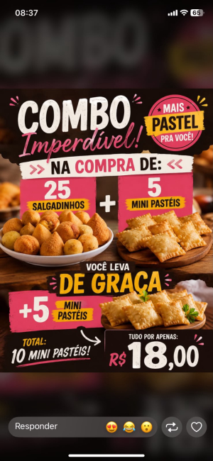 imagem do produto 25 mini salgadinhos + 10 pastelzinho sortidos 