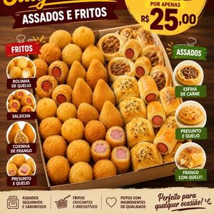 imagem do produto 25 salgadinhos fritos + 10 assados 