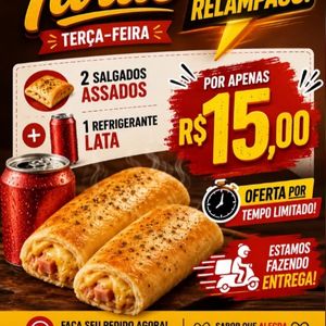 imagem do produto 2 salgados assados + 1 refri lata 