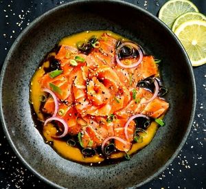 imagem do produto Carpaccio Kyoto (Lâminas de Salmão ao Molho do Chef)