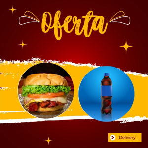 imagem do produto 1x-Hot e um refrigerante de 500ml