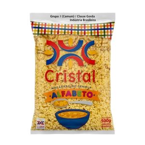 imagem do produto Macarrão Cristal, Alfabeto, 500g