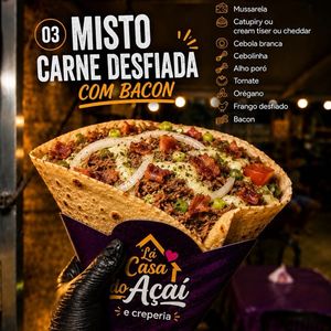 imagem do produto Misto carne desfiada com bacon 