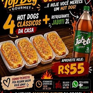 imagem do produto Combo 4 hot dog mais refrigerante 2l