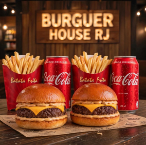 imagem do produto COMBO House Casal 2x 150g + 2 Coca - Colas latas de 350ml + 2x Batata P