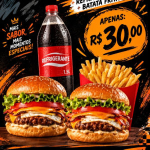imagem do produto Combo Casal : 2 X-Saladas + Batata Frita + Refrigerante 1,5L