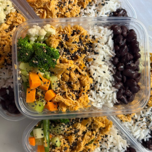 imagem do produto Arroz + feijão + frango desfiado + mix de legumes