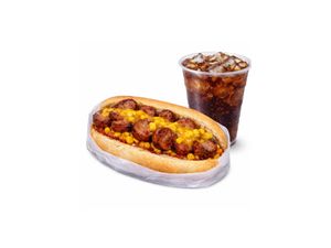 imagem do produto Linguiça na brasa, Hot-dog C/ linguiça, molho de mostarda e mel + 1 refri 200ml