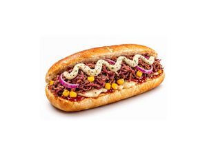 imagem do produto Setelagoano, Salsicha na brasa com Carne Seca e anéis de cebola agridoce