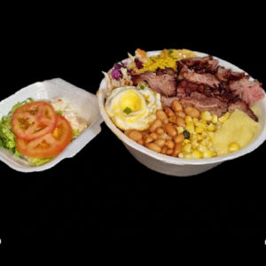 imagem do produto Marmita Grande com churrasco+1 carne+ salada separada