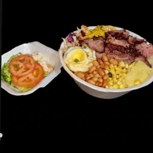 imagem do produto Marmita Pequena com  churrasco+1 carne+ salada separada