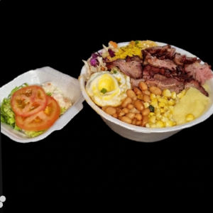 imagem do produto Marmita Pequena com churrasco+1 carne+ salada separada