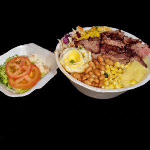 imagem do produto Marmita Grande com churrasco+1 carne+ salada separada