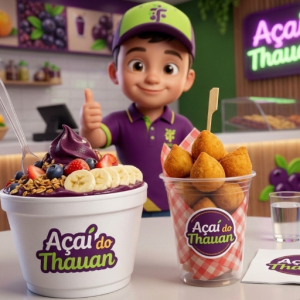 imagem do produto Combo inauguração tigela de açaí de 400 ml um copo de 200 ml de coxinha