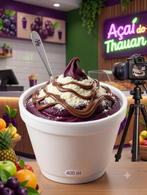 imagem do produto Açaí creme ninho com Nutella tigela 400 ml solta