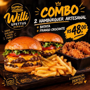 imagem do produto 2 hambúrguer batata com frango crocante