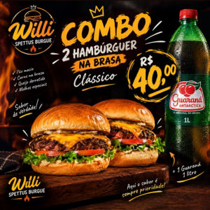 imagem do produto 2 hambúrguer + guaraná 