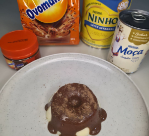 imagem do produto Pudim Gourmet de Leite Moça com Leite Ninho e Cobertura de Ovomaltine