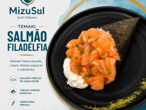 imagem do produto Temaki Filadélfia | Salmão, Cream Cheese e Cebolinha