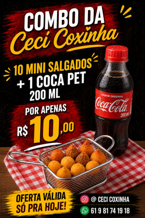 imagem do produto 10 mini salgados + coca cola 200 ml