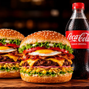 imagem do produto COMBO CASAL ( 2 x- TUDO + 1 COCA 600)