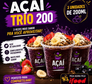 imagem do produto Açaí Trio 200ml (3 Unidades) | Perfeito pra Compartilhar