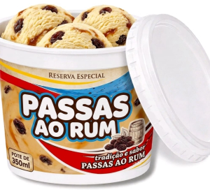 imagem do produto Sorvete de Passas ao Run - Pote 350ml Cremoso e Refrescante