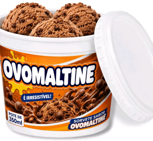 imagem do produto Sorvete de Ovomaltine - Pote 350ml - Cremoso e Refrescante