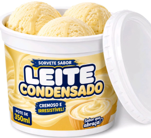 imagem do produto Sorvete de Leite Condensado - Pote 350ml - Cremoso e Refrescante