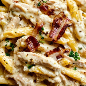 imagem do produto Penne Ao Molho de Provolone com Frango, Bacon Salteados e Salsa 