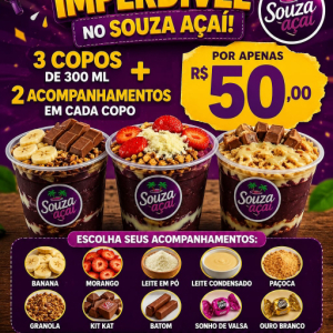 imagem do produto 3 copos de 300 ml + 2 acompanhamento