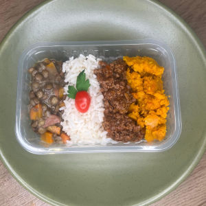 imagem do produto Guisadinho, arroz, lentilha e purê de moranga - 350g