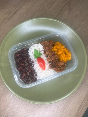 imagem do produto Carne Desfiada, Arroz, Feijão e Purê de Moranga - 350g