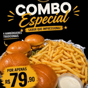 imagem do produto Combo especial (4 hamburgers tradicionais + fritas) 