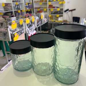 imagem do produto 3 Potes de vidro rosqueáveis