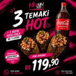 imagem do produto combo 3 temaki hot+Refri 1L