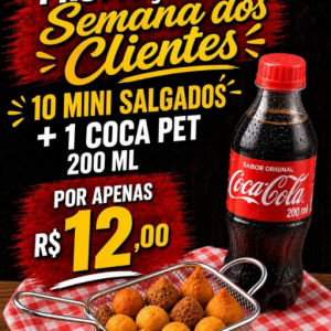 imagem do produto 10 mini salgados + coca cola 200 ml