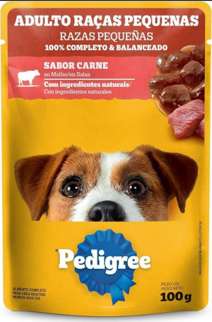 imagem do produto Sachê Cães Adultos Raças Pequenas Carne Ao Molho Pedigree 100g