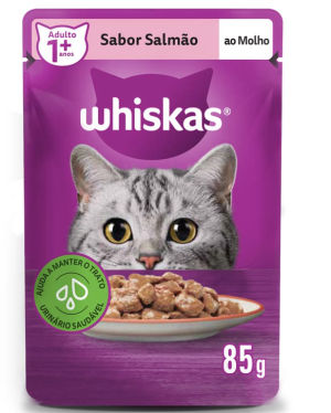 imagem do produto Sachê Whiskas Gatos Adultos 1+ Salmão Ao Molho 85g