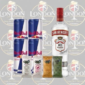imagem do produto Combo Vodka Smirnoff + 4 Red Bull + 4 Gelo de coco