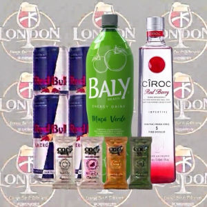 imagem do produto Combo vodka Ciroc Red + Bally 2l + 4 gelo de coco