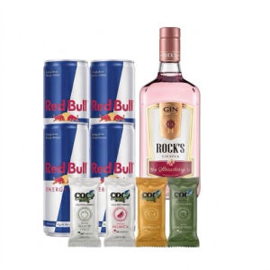 imagem do produto Combo Gin Rocks + 4 Redbull + 4 gelo de coco