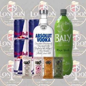 imagem do produto Combo Vodka Absoluty + Bally 2l + 4 gelo de coco