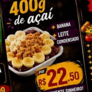 imagem do produto Acai na Marmita 400g + Banana + leite condensado