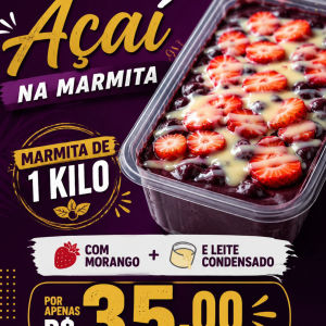 imagem do produto 1 KILO DE AÇAI+ LEITE CONDENSADO+ MORANGO