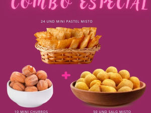 imagem do produto Combo Especial (24 Mini Pastéis + 50 Mini Salgadinhos + 10 Mini Churros)