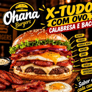 imagem do produto X-Tudo salada Burguer Artesanal com carne de hamburguer de 120g