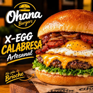 imagem do produto X-Egg Calabresa salada Burguer Artesanal com carne de hamburguer de 120g